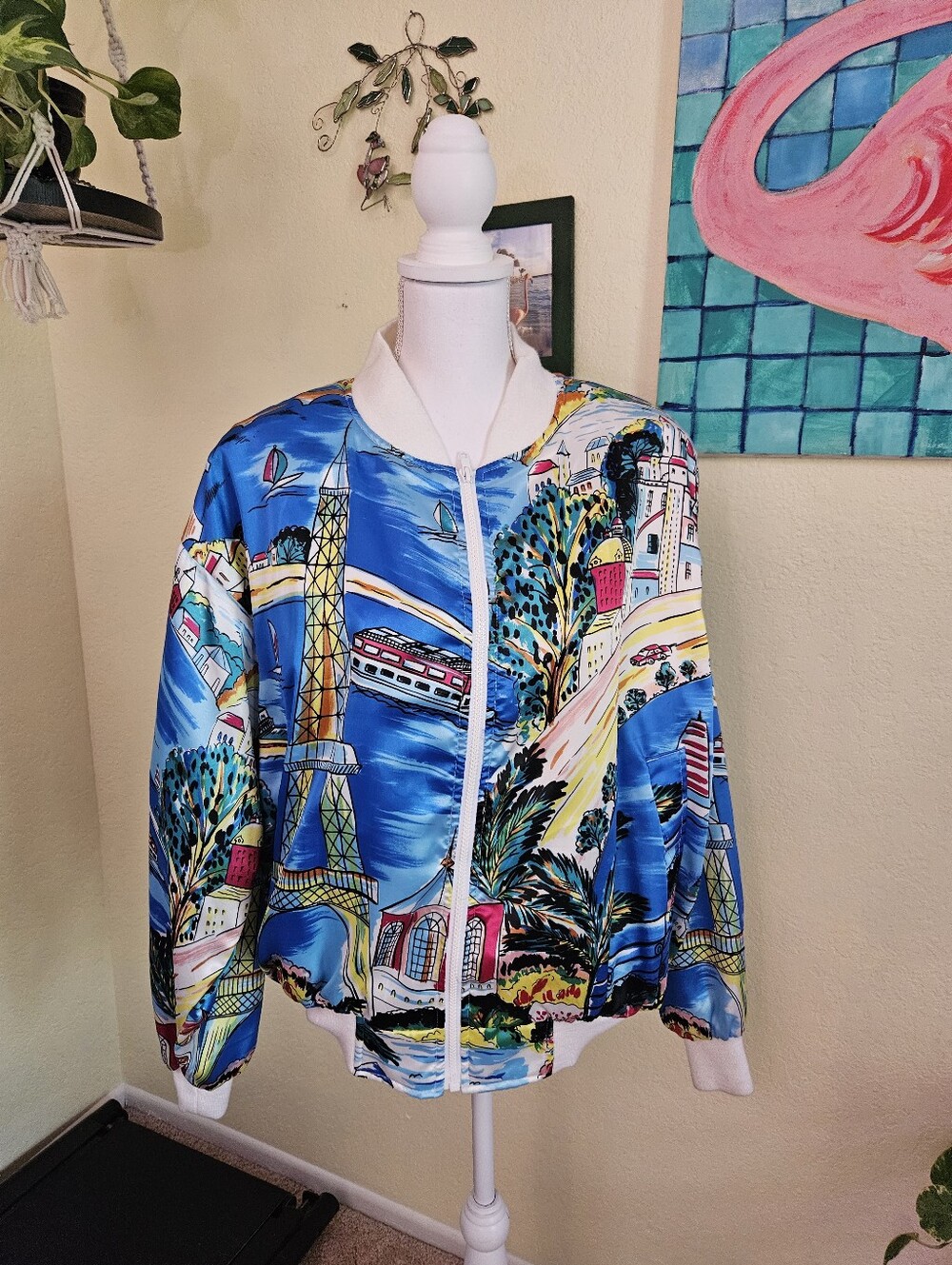 Vintage 80s 90s Casual Corner Paris Seaside Bomber Jacket - Women's One Size